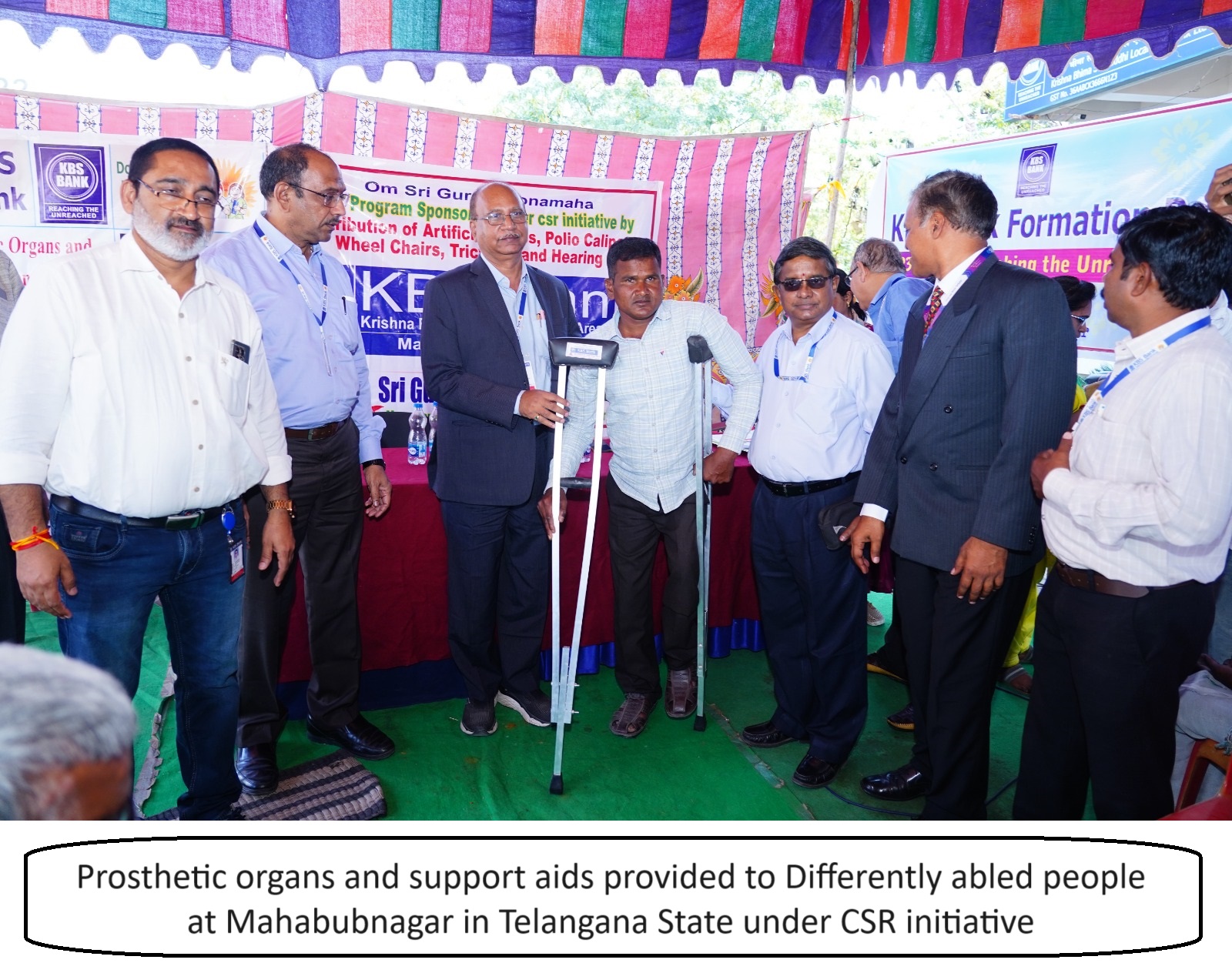 Prosthetic organs and support aids provided to Differently abled people at Mahabubnagar in Telangana State under CSR initiative | Kbsbankindia.in | Kbsbankindia.com | Gallery